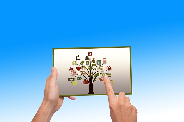 social media platforms icons with engagement metrics and content performance data